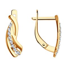 Серьги из красного золота Diamant 51-120-02122-1, фианит