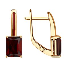 Серьги из красного золота Diamant 51-320-02171-2, эмаль/гранат