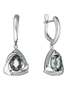 Серьги из серебра Ювелирочка 2049856, кварц\фианит