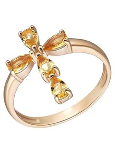 Кольцо из серебра р. 18,5 Ювелирочка 1063775, цитрин