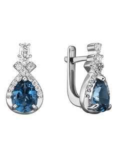 Серьги из серебра Ювелирочка 2085074, фианит\топаз