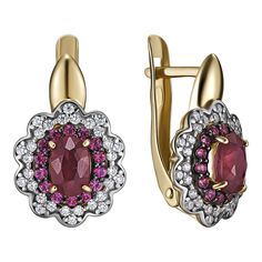 Серьги из серебра Ювелирочка 2086004, рубин\фианит
