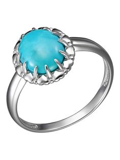Кольцо из серебра р. 19,5 Ювелирочка 1057262, бирюза