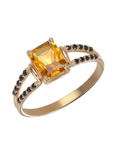 Кольцо из серебра р. 20 Ювелирочка 1048921, цитрин\шпинель