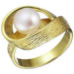 Кольцо из серебра р. 19,5 Ювелирочка 1059192, жемчуг