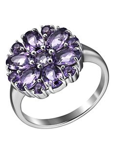 Кольцо из серебра р. 19 Ювелирочка 1063059, аметист