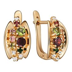 Серьги из серебра Ювелирочка 2084079, топаз\турмалин