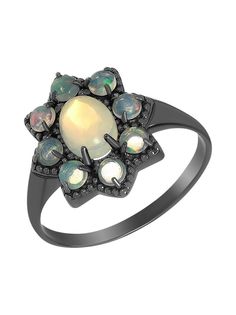 Кольцо из серебра р. 18,5 Ювелирочка 1046550, опал