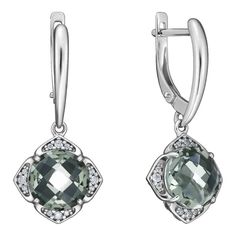Серьги из серебра Ювелирочка 2049857, кварц\фианит