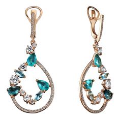 Серьги из серебра Ювелирочка 028317, ситалл\фианит