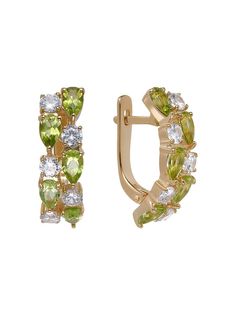 Серьги из серебра Ювелирочка 2063863, перидот\фианит