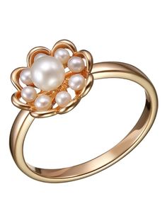 Кольцо из серебра р. 17,5 Ювелирочка 1058205, жемчуг