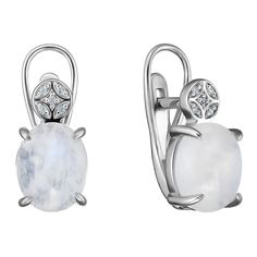 Серьги из серебра Ювелирочка 2084279, лунный камень\топаз