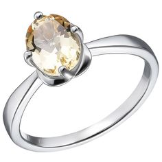 Кольцо из серебра р. 19,5 Ювелирочка 1065205, цитрин
