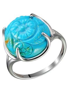 Кольцо из серебра р. 19 Ювелирочка 1059753, бирюза
