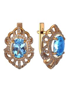 Серьги из серебра Ювелирочка 2073342, фианит\топаз