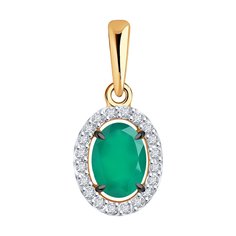 Кулон из красного золота Diamant 51-330-02049-6, фианит/агат