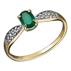 Кольцо из серебра р. 18,5 Ювелирочка 1065054, агат\фианит