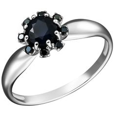 Кольцо из серебра р. 18,5 Ювелирочка 1064592, сапфир\шпинель