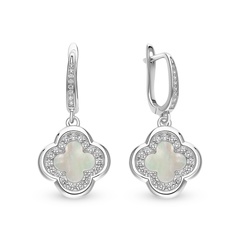 Серьги подвески из серебра 585Gold 702007591, перламутр