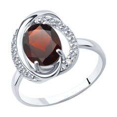Кольцо из серебра р. 18,5 SOKOLOV 92011939, гранат/фианит
