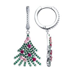 Серьги из серебра SOKOLOV 94026670, корунд искусственный/фианит