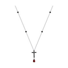 Колье из серебра 40-45 см SOKOLOV 94071003, фианит