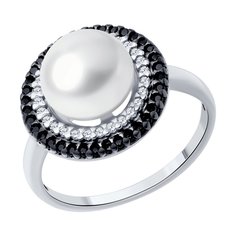 Кольцо из серебра р. 19 Diamant 94-310-01918-1, фианит/шпинель/жемчуг