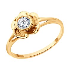 Кольцо из красного золота р. 18 Diamant 51-110-02292-1, фианит