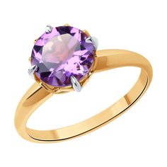 Кольцо из красного золота р. 17 Diamant 51-310-01763-4, аметист