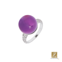Кольцо из белого золота р. 17,8 Dario&Peter Ring Gemme Amethyst Sapphires WG 56, аметист