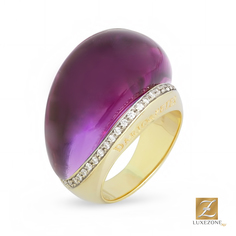 Кольцо из желтого золота р. 16,5 Dario&Peter Ring Dionisio Amethyst YG 52, бриллиант