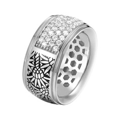 Кольцо из серебра р. 18 JOOP! JPRG90743A570, эмаль/фианит