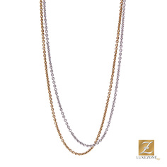 Ожерелье-цепь из белого золота/желтого золота 50 см Leo Wittwer 80-0519-042K74