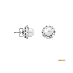 Серьги из серебра Majorica 15788.01.2.000.010.1, жемчуг/фианит