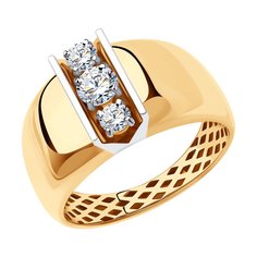 Кольцо из красного золота р. 20,5 SOKOLOV 018377, фианит