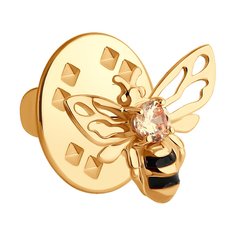 Брошь из красного золота Diamant 51-140-02354-1, фианит, эмаль