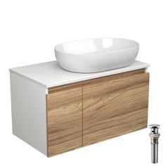 Тумба с раковиной и выпуском(Тумба Bau Dream Blackwood 80+Раковина BAU Nimb+выпуск) Bauedge