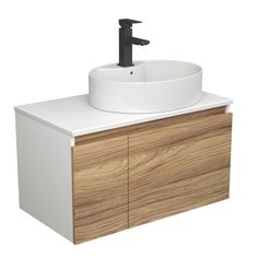 Комплект для ванной(Тумба Bau Blackwood 80+Раковина BAU 51х41 + Смеситель Hotel Black) Bauedge