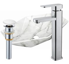 Раковина накладная на столешницу BAU Crystal,мрамор,смеситель Hotel Still,выпуск клик-клак Bauedge