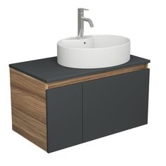 Комплект для ванной: тумба Bau Blackwood 80, раковина BAU 51х41, смеситель Dream Bauedge