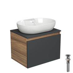 Тумба Bau Blackwood 60 с раковиной BAU Nimb 60х42, выпуск Bauedge