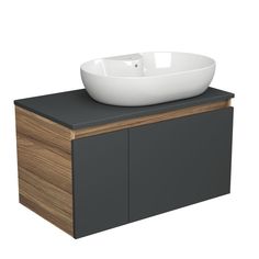Тумба Bau Dream Blackwood 80 с раковиной BAU Nimb 60х42 Bauedge