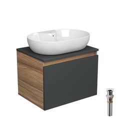 Тумба Bau Blackwood 60 с раковиной BAU Nimb 60х42, выпуск Bauedge