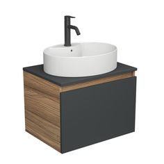 Комплект для ванной(Тумба Bau Blackwood 60 Раковина BAU 51х41+ Смеситель Dream Black) Bauedge