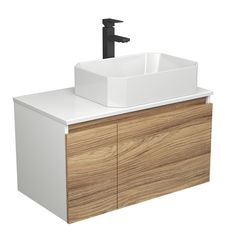 Комплект для ванной: тумба Bau Blackwood 80,раковина BAU Hotel 51х37,смеситель Hotel Black Bauedge