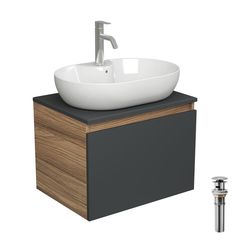 Комплект для ванной: тумба Bau Blackwood 60, раковина BAU 60х42, смеситель Dream, выпуск Bauedge