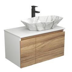 Комплект для ванной(Тумба Bau Blackwood 80+Раковина BAU 64х40+ Смеситель Hotel Black) Bauedge