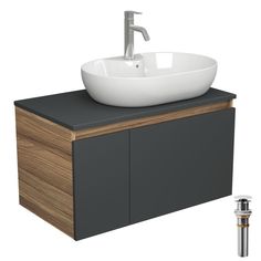 Комплект для ванной(Тумба Bau Blackwood 80+Раковина BAU 60х42,Смеситель Dream,выпуск) Bauedge