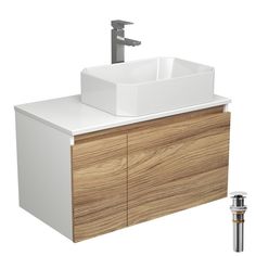 Комплект для ванной: тумба Bau Blackwood 80, раковина BAU Hotel, смеситель Hotel, выпуск Bauedge